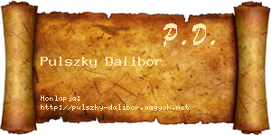 Pulszky Dalibor névjegykártya
